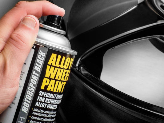 Alloy Wheel Paint MOTORSPORT BLACK 400ml Aerosol Spray Car Refurbishment E-TECH