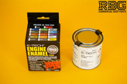 Engine Enamel GOLD Paint Gloss E-TECH 250ml Heat Resistant for Car Motorbike