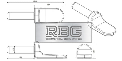 2x Weld-On Gudgeon Hinge Pins, Self Colour. For Tailboards, Tipper Dropsides.
