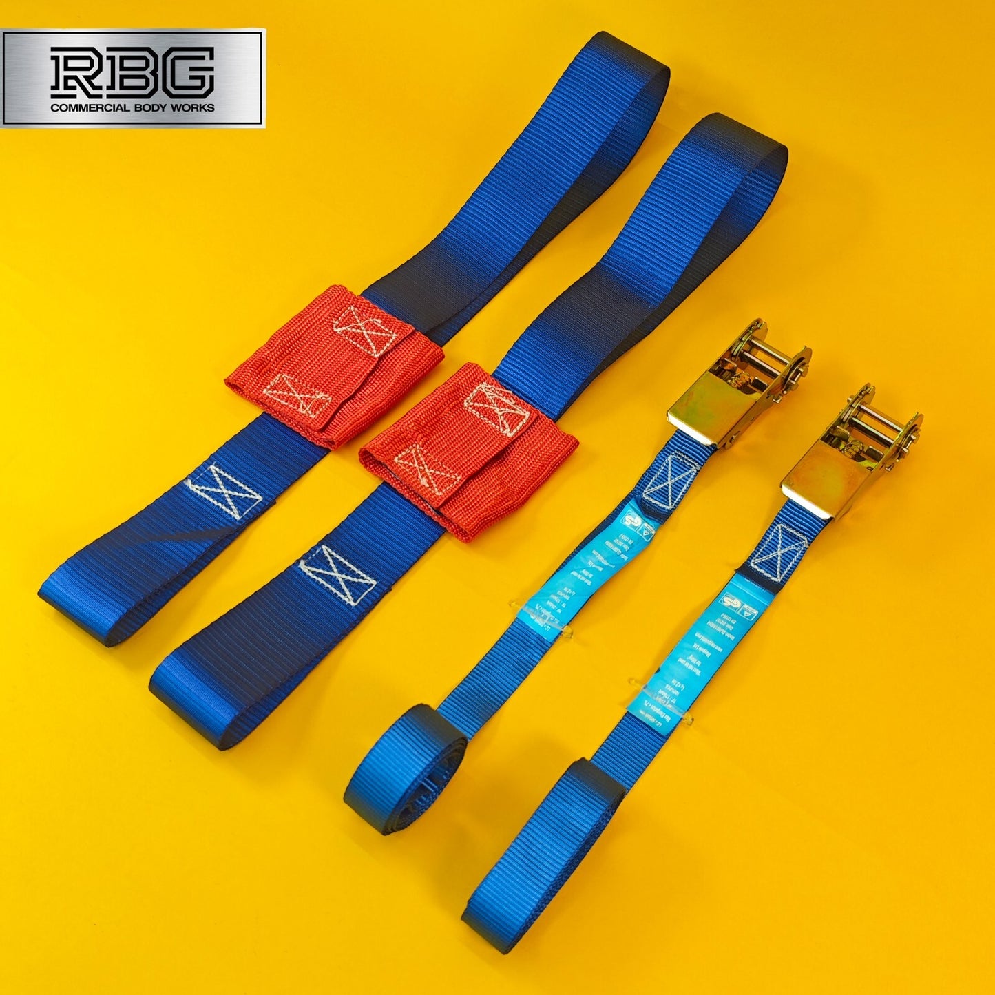 Strap Kit Motorcycle Ratchet Tie Down 25mm 2.1m Blue Trailer Handlebar Lashing