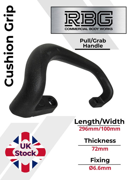 1x Large Steel Core Soft Grip Grab Pull Handle BLACK Trucks Trailers Buses...