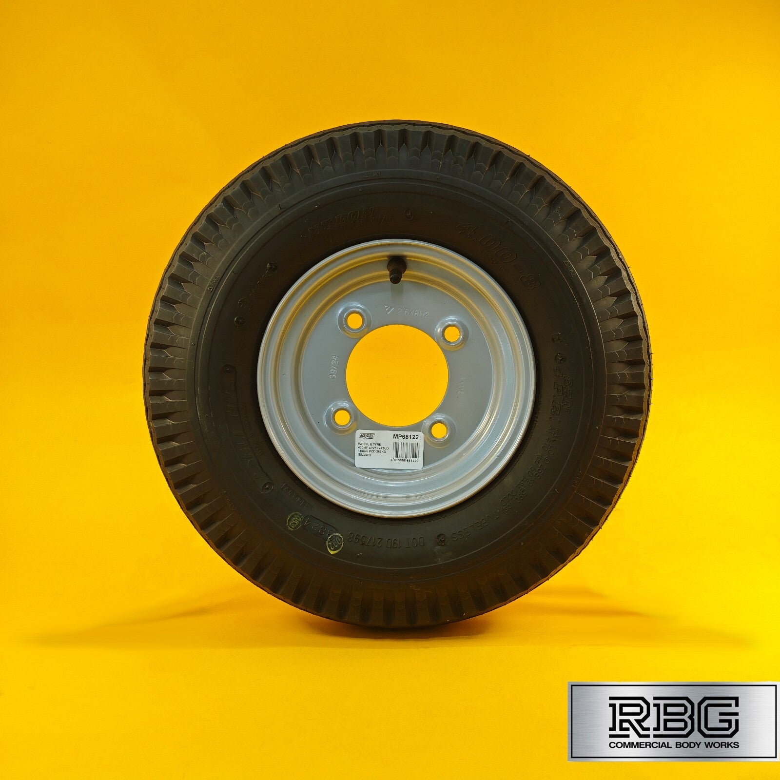 Wheel & Tyre 4.80x8 4.00x8 400x8 for Maypole MP6812 Erde 121, Erde 122 Trailers