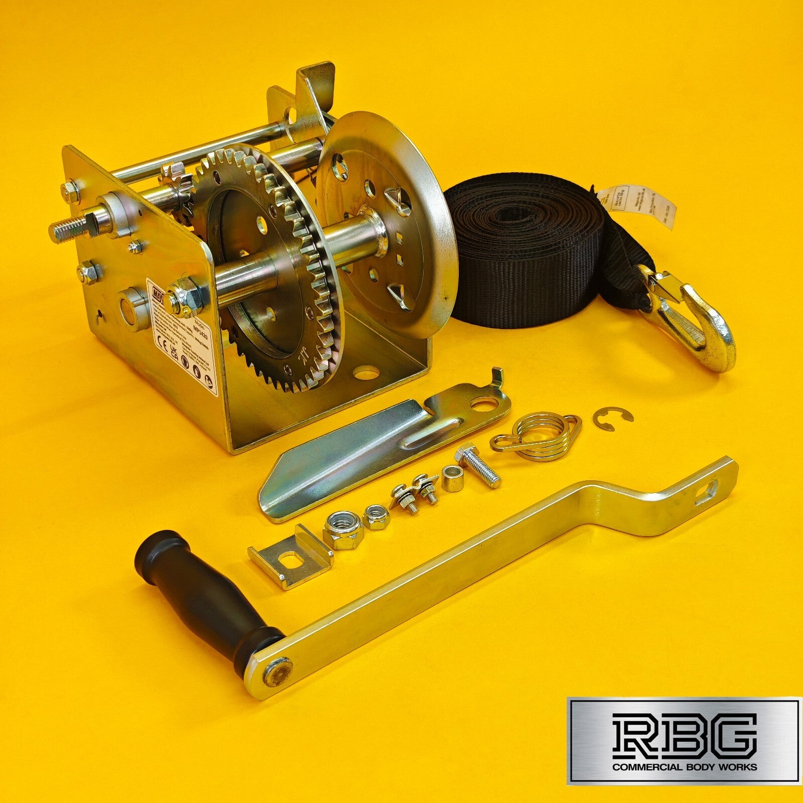 2000Lb Hand Winch + Strap & Hook 900Kg Professional Dual Speed Heavy Duty 7M UK