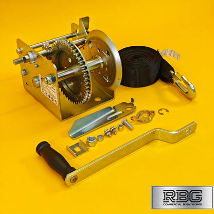 2000Lb Hand Winch + Strap & Hook 900Kg Professional Dual Speed Heavy Duty 7M UK