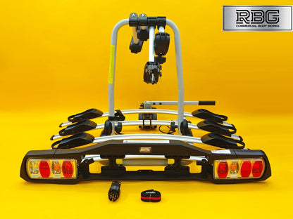 Cycle Carrier 4 Bikes Towball Mounted 60kg Car Rear Tow Bar Ball Tilting Rack UK