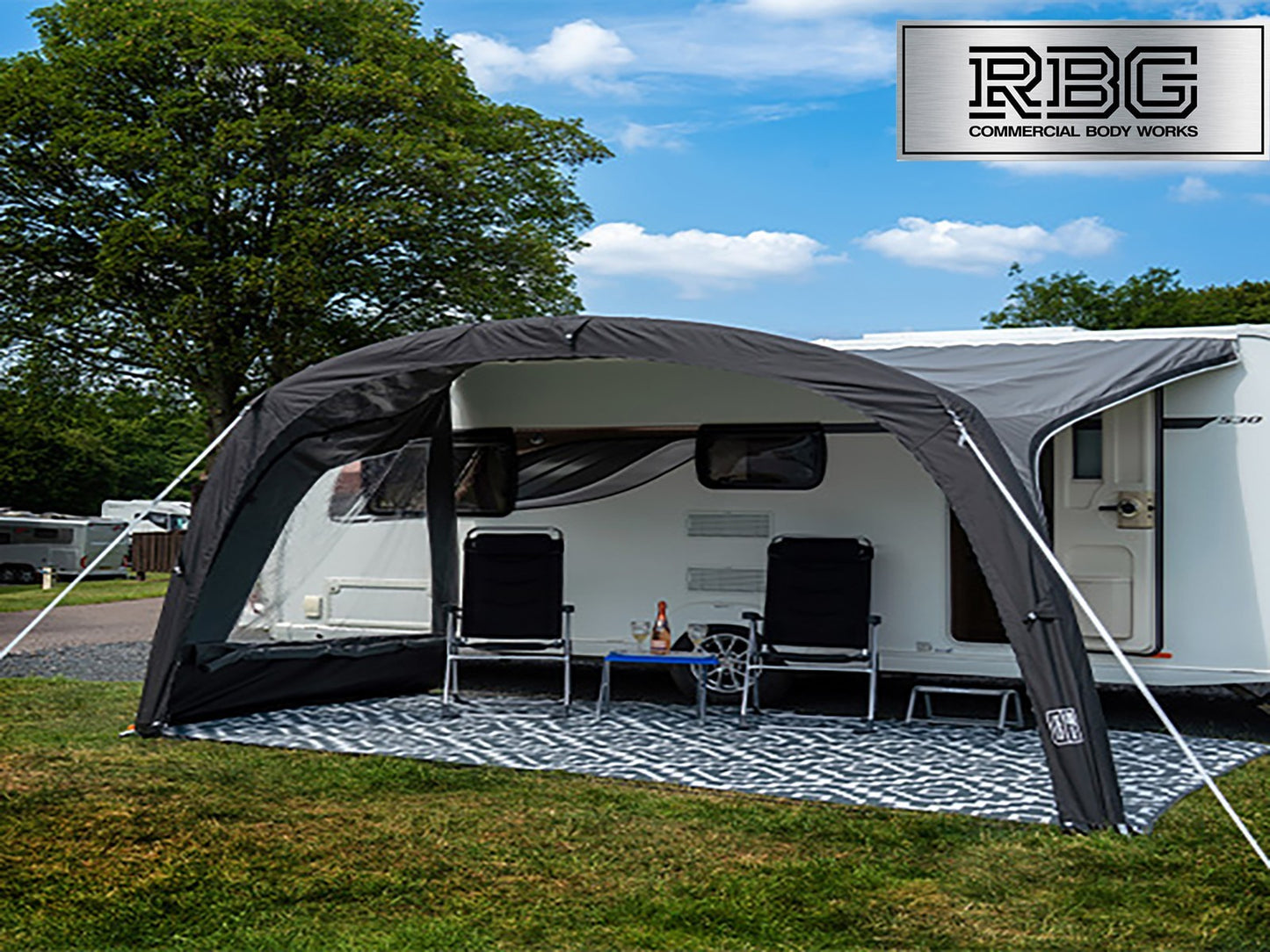 Stratford Air Sun Canopy PRO for Caravans Motorhomes H250cm, W400cm Black/Grey