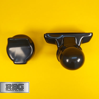 TowBall + Socket Cover Black PVC For 50mm Flange Towballs & 7 or 13 Pin Sockets