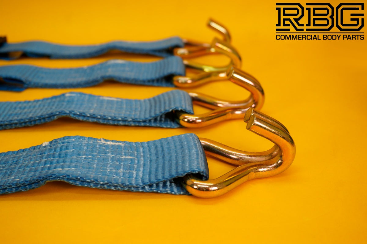 4Pcs Recovery Ratchet Strap 5T Over Wheel 4mx50mm + Axle Recovery Strap 1mx50mm