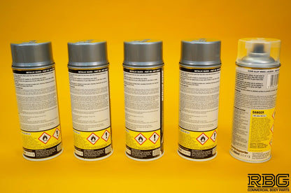 4x Alloy Wheel Paint METALLIC SILVER + 1x Clear Lacquer Spray Refurbishment Kit