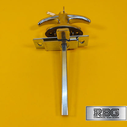 Chrome T Handle & Budget Lock Set Lever Latch for Trailer Horsebox Caravan UK