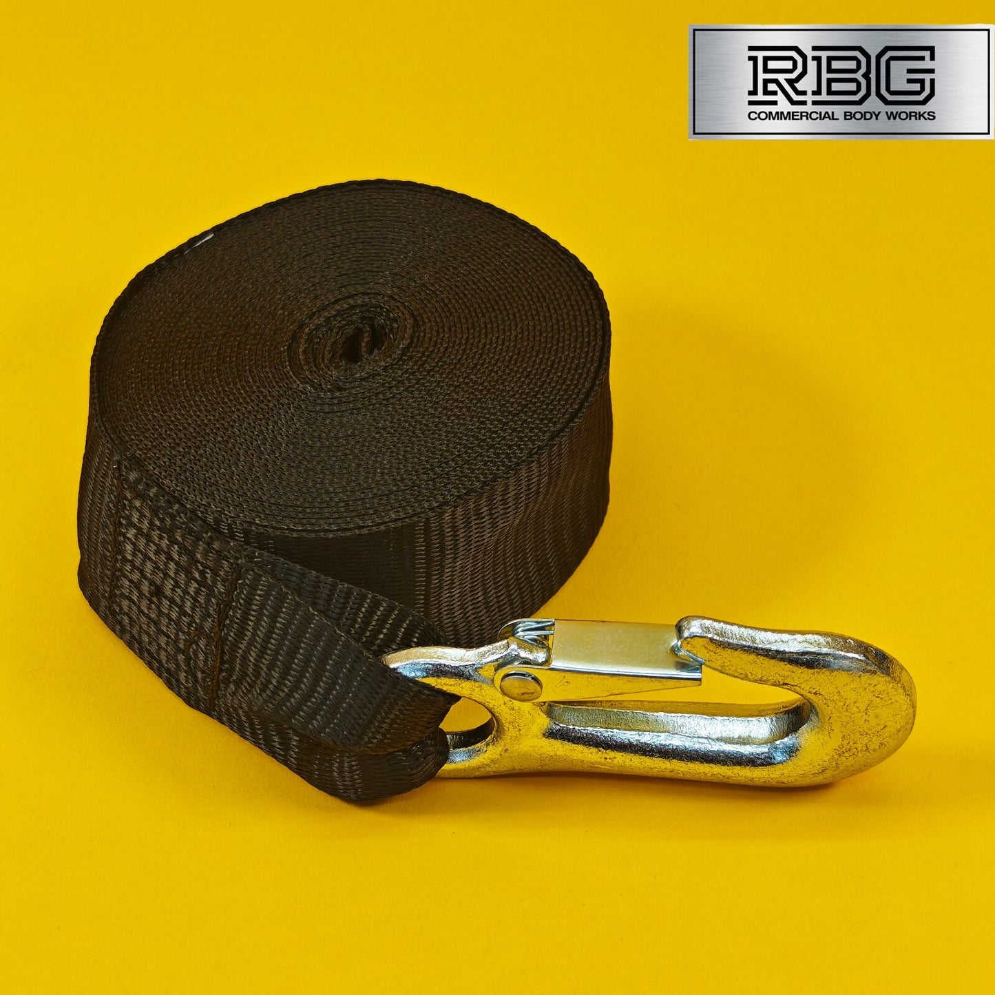 Winch Strap with Hook 7m Long x 50mm Width 1500kg Breaking Strain for Trailers