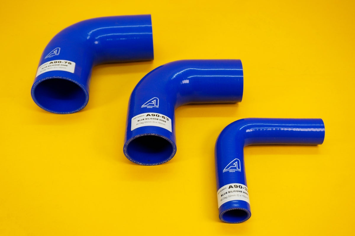 Silicone Hose 90 Degree Elbow Bend Turbo Water Boost Intercooler Pipes - 3 SIZES