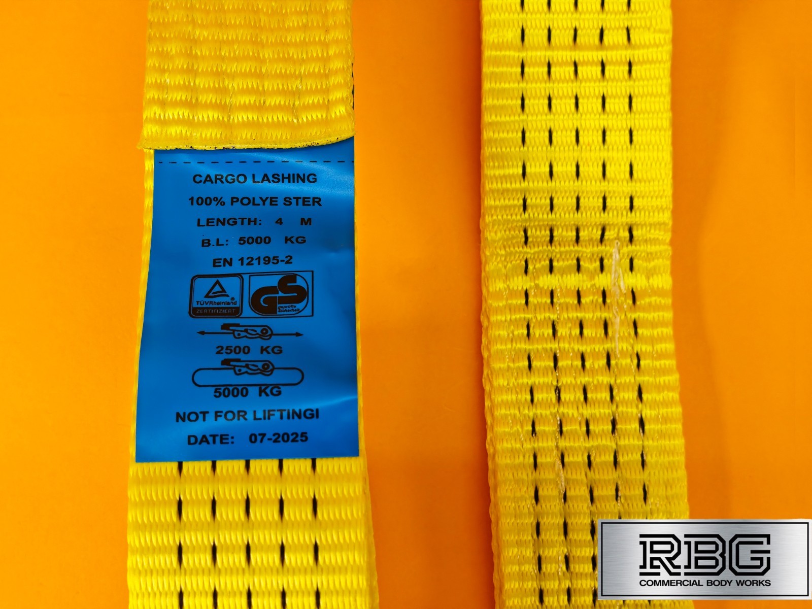 Recovery Ratchet Strap SET 4Pcs 5ton High-Visibility Yellow Tie Down Alloy Wheel