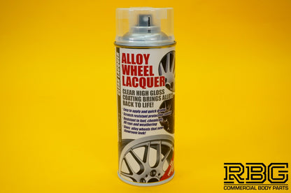 Clear Alloy Wheel Lacquer Spray 400ml Chip Resistant Wheel Refurbishing E-TECH