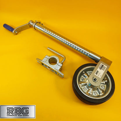 48mm Jockey Wheel + Clamp Ribbed Heavy Duty Serrated 500kg Trailer Caravan UK