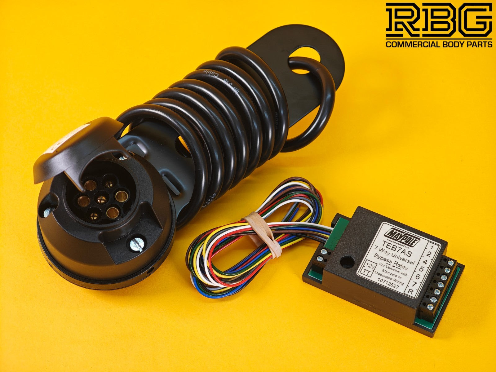 7 Way Bypass Relay + Socket Assembly 12N 7 Pin 1.5m Wire Towing Trailer Caravan