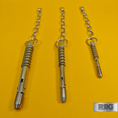Sword Pin and Chain Spring Loaded, Retaining Cotter Pin 9.5mm; 12.5mm; 16mm.
