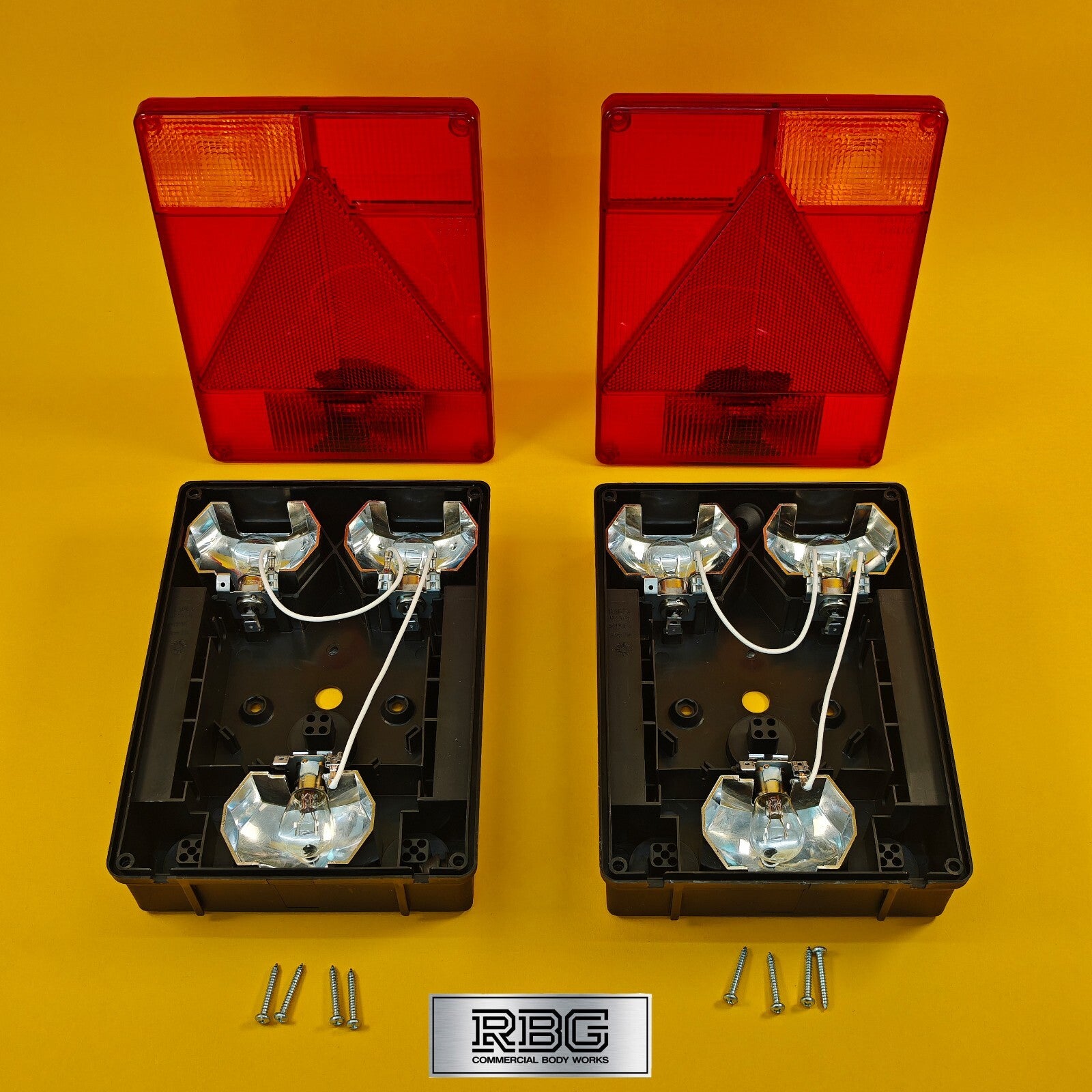 Rear Combination Light PAIR LEFT & RIGHT Rectangular Lamp Radex 6800 For Trailer