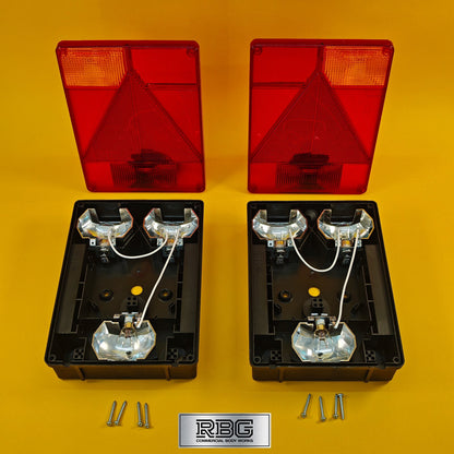 Rear Combination Light PAIR LEFT & RIGHT Rectangular Lamp Radex 6800 For Trailer