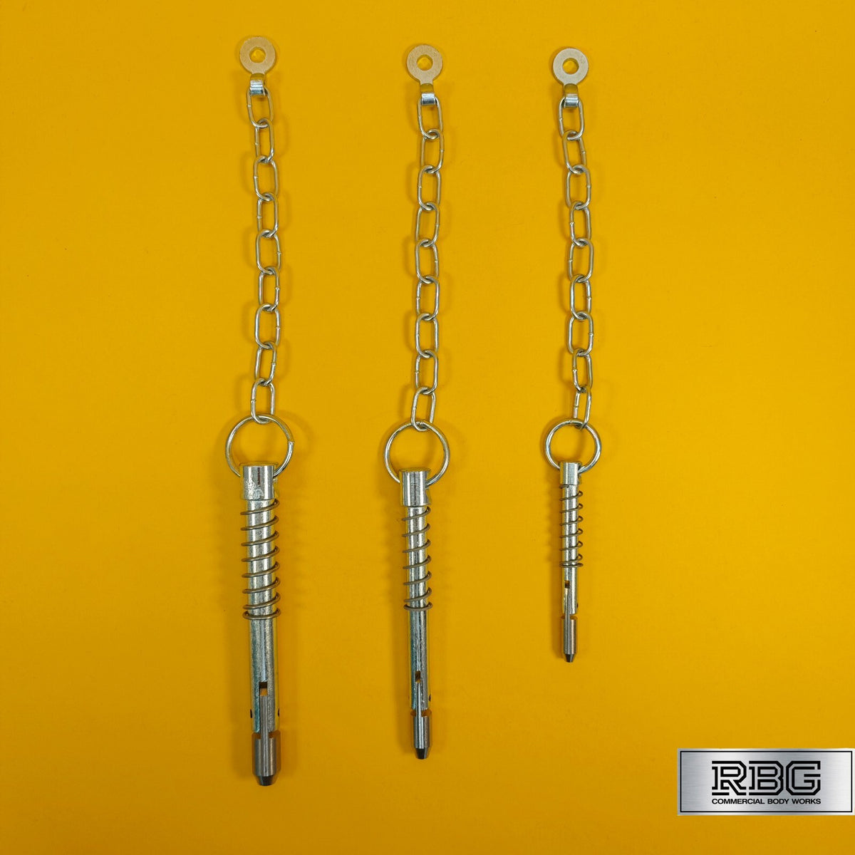 Sword Pin and Chain Spring Loaded, Retaining Cotter Pin 9.5mm; 12.5mm; 16mm.