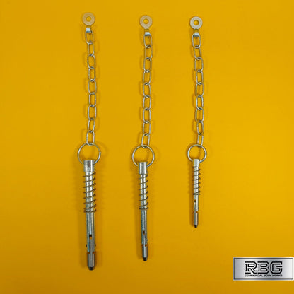 Sword Pin and Chain Spring Loaded, Retaining Cotter Pin 9.5mm; 12.5mm; 16mm.