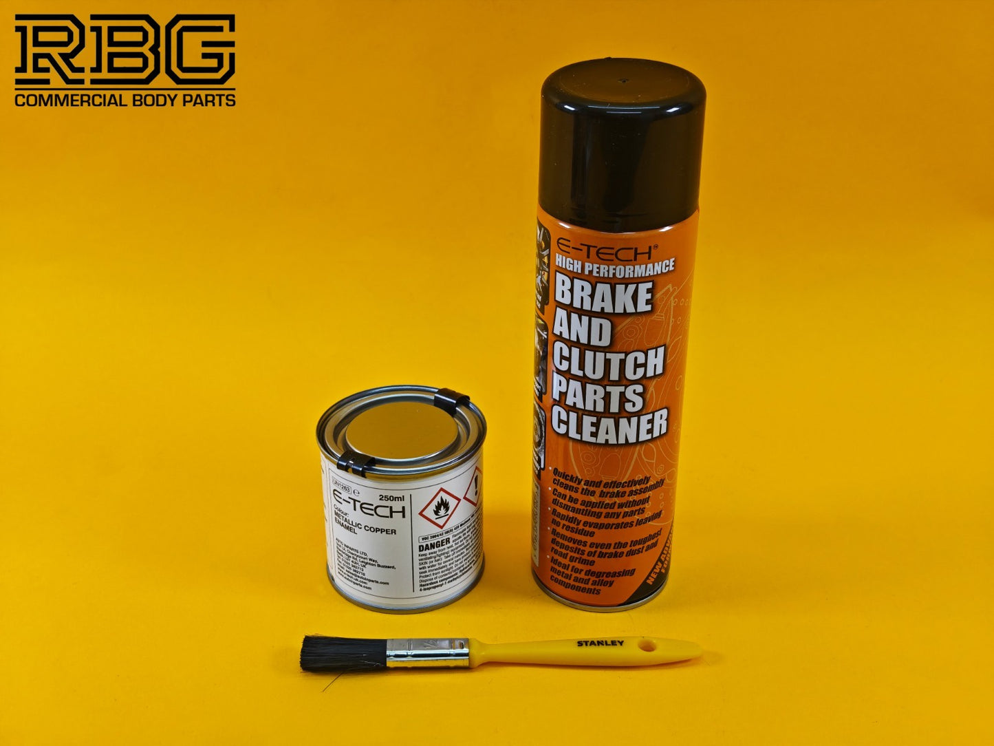 Brake Caliper Paint Kit COPPER Paint + Cleaner + Brush E-TECH For Car Vehicle UK