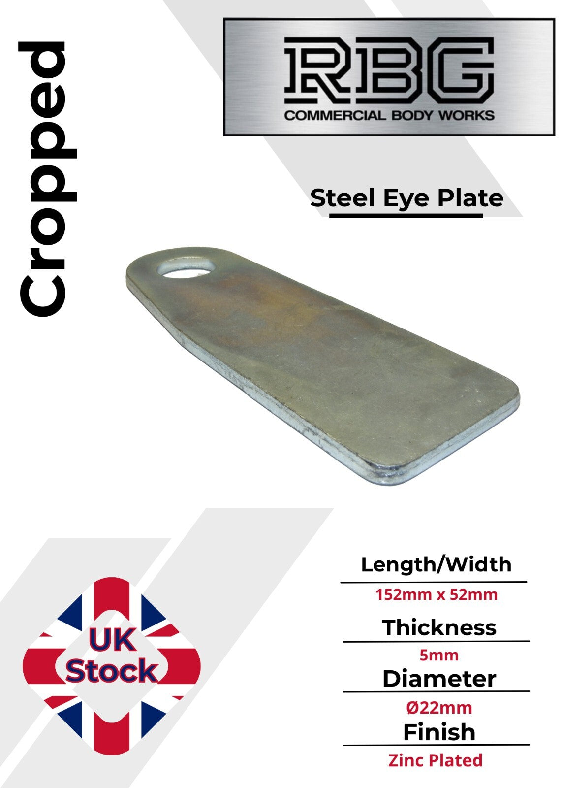 2x Tail Gate Fixing Eye Plates Zinc Plated Weld On For Antiluce Drop Pins Truck