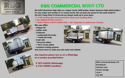 Ford Transit double cab crash rails. Side guards without corner pillars.