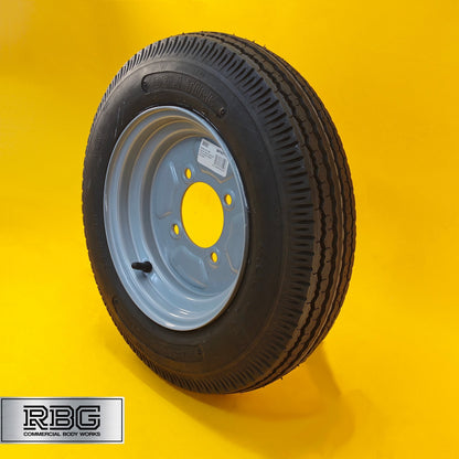 Spare Wheel & Tyre 400x10 for MP6815 Trailer 115mm PCD Silver 10″ Diameter UK