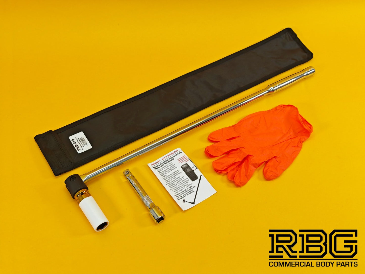 Vehicle Wheel Brace Kit 19mm Pro Sleeved Socket Protective Gloves Extension Bar