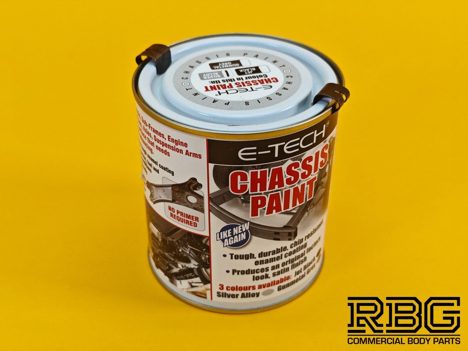 Chassis Paint SILVER ALLOY Brush On Chip Resistant Car Van Trailer 500ML E-TECH