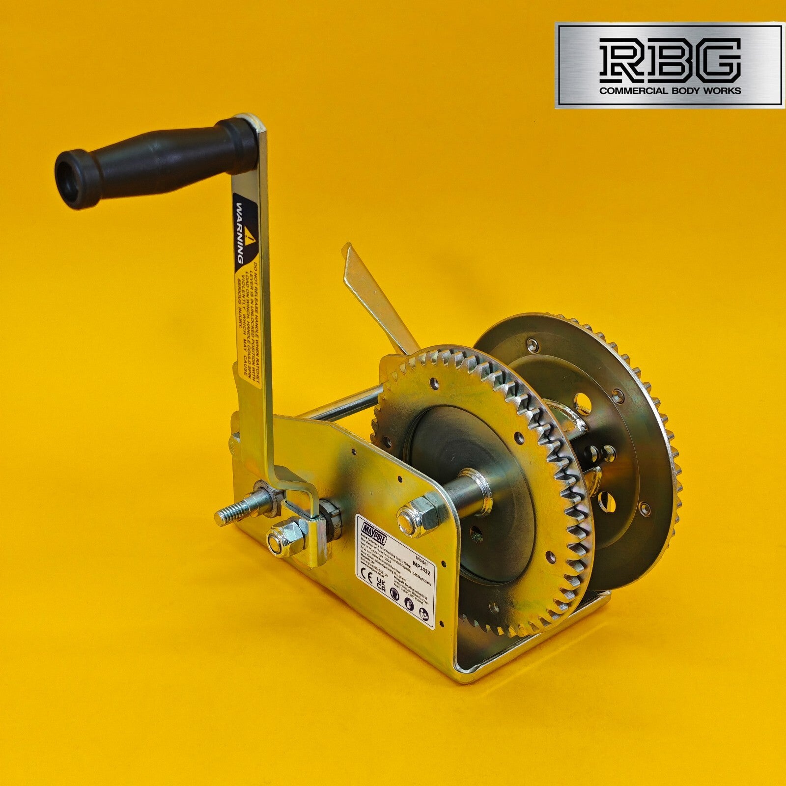 3200Lb Professional Hand Winch 1454Kg With Hand Brake Dual Speed Heavy Duty UK