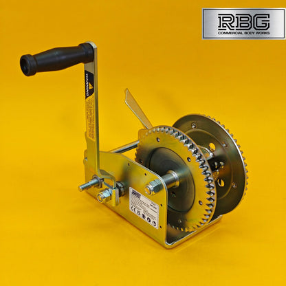 3200Lb Professional Hand Winch 1454Kg With Hand Brake Dual Speed Heavy Duty UK