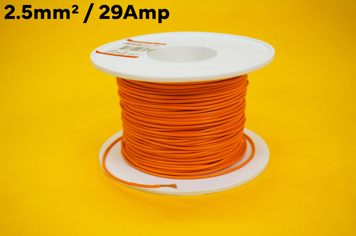 2.5mm Single Core Cable 29Amp - 12 COLOUR