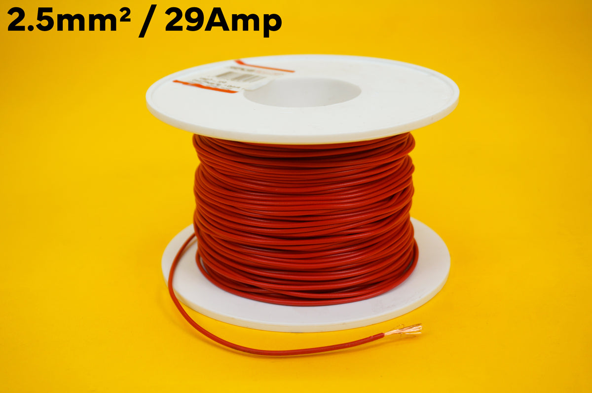 2.5mm Single Core Cable 29Amp - 12 COLOUR