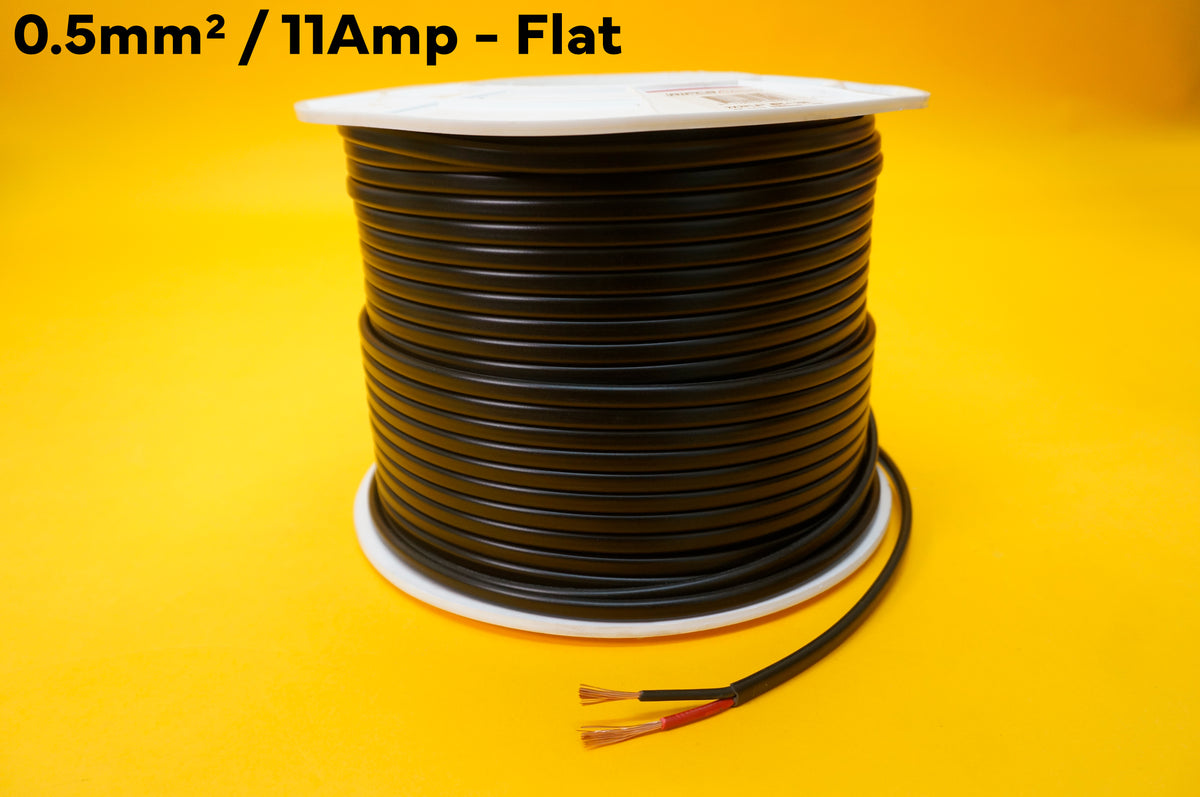 Twin 2 Core Cable Flat 12v 24v - VARIOUS AMP